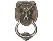 Heritage Brass Lion Head Door Knocker, Satin Nickel - K1210-SN
