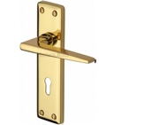 Heritage Brass Kendal Door Handles On Backplate, Polished Brass - KEN6800-PB (sold in pairs)