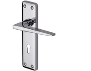 Heritage Brass Kendal Door Handles On Backplate, Polished Chrome - KEN6800-PC (sold in pairs)