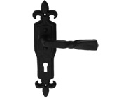 Carlisle Brass Ludlow Foundries Barley Twist Door Handles On Gothic Backplate, Black Antique - LF5113 (sold in pairs)