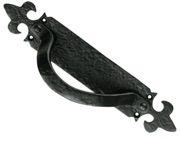 Carlisle Brass Ludlow Foundries Offset Pull Handle On Backplate (Left OR Right Hand), Black Antique - LF5260