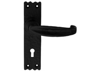 Carlisle Brass Ludlow Foundries Slimline V Door Handles On Backplate, Black Antique - LF5507 (sold in pairs)