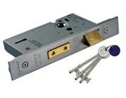 Eurospec Architectural 3 Lever Sash Locks, Silver Or Brass Finish Standard (With Optional Extra Finish Face Plates) - LSS53
