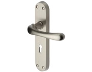 Heritage Brass Luna Satin Nickel Door Handles - LUN5300-SN (sold in pairs)