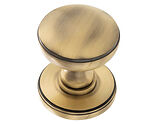 Atlantic Millhouse Brass Edison Solid Brass Domed Mortice Knob On Concealed Fix Rose, Antique Brass - MH400DMKAB