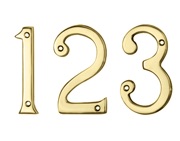 Carlisle Brass Face Fix Door Numerals (0-9), Polished Brass - N0