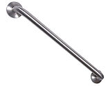 Access Hardware Straight Pull Handle Grab Rail With Surface Fix Roses (600mm C/C), Satin Stainless Steel - P724242S