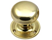 Prima Ringed Mortice Door Knobs (Un-Sprung), Polished Brass - PB2018 (sold in pairs)