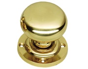 Prima Mushroom Half-Sprung Mortice Door Knobs (64mm OR 70mm), Polished Brass OR Unlacquered Brass - PB92B