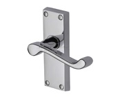 M Marcus Project Hardware Malvern Design Door Handles On Short Backplate, Polished Chrome - PR610-PC (sold in pairs)