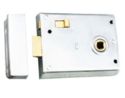 Eurospec Rim Lock With Locking Snib (102mm x 76mm), Polished Chrome - RLE8043PC