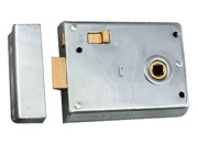 Eurospec Rim Lock With Locking Snib (102mm x 76mm), Satin Chrome - RLE8043SC