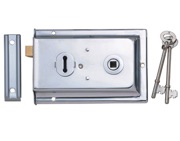 Eurospec Rim Lock With Keyhole, Polished Chrome - RSE8053PC