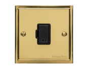 M Marcus Electrical Elite Stepped Plate Fused Spurs (Un-Switched), Polished Brass, Black Or White Trim - S01.834.PB
