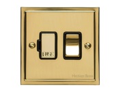 M Marcus Electrical Elite Stepped Plate Fused Spurs (Switched), Polished Brass, Black Or White Trim - S01.835.PB