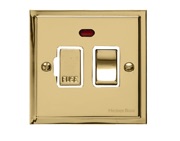 M Marcus Electrical Elite Stepped Plate Fused Spurs (Switched With Neon), Polished Brass, Black Or White Trim - S01.836.PB