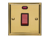 M Marcus Electrical Elite Stepped Plate Cooker Switches (With Neon), Polished Brass, Black Or White Trim - S01.963