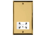 M Marcus Electrical Elite Stepped Plate Shaver Sockets (Dual Output), Polished Brass, Black Or White Trim - S01.985.PB