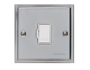M Marcus Electrical Elite Stepped Plate Fused Spurs (Un-Switched), Polished Chrome, Black Or White Trim - S02.834.PC