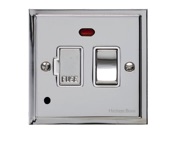 M Marcus Electrical Elite Stepped Plate Fused Spurs (Switched With Neon & Cord), Polished Chrome, Black Or White Trim - S02.838.PC