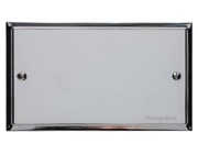 M Marcus Electrical Elite Stepped Plate Double Section Blank Plate, Polished Chrome - S02.932.PC
