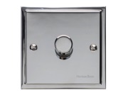 M Marcus Electrical Elite Stepped Plate 1 Gang Dimmer Switches, Polished Chrome, 250 Watts OR 400 Watts - S02.971/250
