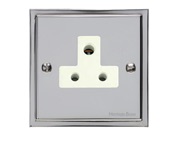 M Marcus Electrical Elite Stepped Plate Lamp Sockets (Un-Switched Round Pin), Polished Chrome, Black Or White Trim - S02.982.PC