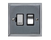 M Marcus Electrical Elite Stepped Plate Fused Spurs (Switched), Satin Chrome Dual Finish, Black Or White Trim - S03.835.SCPC