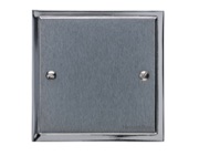M Marcus Electrical Elite Stepped Plate Single Section Blank Plate, Satin Chrome Dual Finish - S03.931.SC