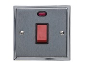 M Marcus Electrical Elite Stepped Plate Cooker Switches (With Neon), Satin Chrome Dual Finish, Black Or White Trim - S03.963.SCPC