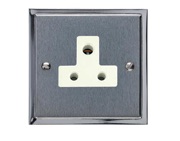 M Marcus Electrical Elite Stepped Plate Lamp Sockets (Round Pin), Satin Chrome Dual Finish, Black Or White Trim - S03.982.SCPC