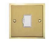 M Marcus Electrical Elite Stepped Plate Fused Spurs (Un-Switched), Satin Brass Dual Finish, Black Or White Trim - S04.834.SB