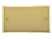 M Marcus Electrical Elite Stepped Plate Double Section Blank Plate - Satin Brass Dual Finish - S04.932.SB