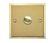 M Marcus Electrical Elite Stepped Plate 1 Gang Dimmer Switches, Satin Brass Dual Finish, 250 Watts OR 400 Watts - S04.971