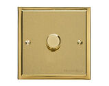 M Marcus Electrical Elite Stepped Plate 1 Gang Trailing Edge Dimmer Switch, Satin Brass Dual Finish - S04.971.TED