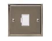 M Marcus Electrical Elite Stepped Plate Fused Spurs (Un-Switched), Satin Nickel Dual Finish, Black Or White Trim - S05.834.SN