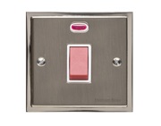 M Marcus Electrical Elite Stepped Plate Cooker Switches (With Neon), Satin Nickel Dual Finish, Black Or White Trim - S05.963.SN