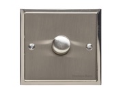 M Marcus Electrical Elite Stepped Plate 1 Gang Dimmer Switches, Satin Nickel Dual Finish, 250 Watts OR 400 Watts - S05.971