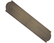 Heritage Brass Shaped Fingerplate (305mm x 77mm), Antique Brass Finish - S640-AT