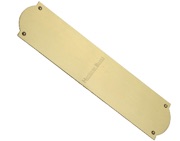 Heritage Brass Shaped Fingerplate (305mm x 77mm), Satin Brass Finish - S640-SB