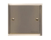 M Marcus Electrical Elite Stepped Plate Single Section Blank Plate, Antique Brass - S91.931