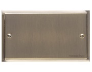 M Marcus Electrical Elite Stepped Plate Double Section Blank Plate, Antique Brass - S91.932