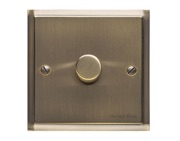 M Marcus Electrical Elite Stepped Plate 1 Gang Dimmer Switch, Antique Brass, 250 Watts 0R 400 Watts - S91.971