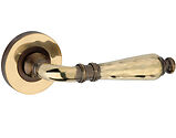 Spira Brass Hammered Hazel Lever On Rose, Aged Brass - SB1110AB (sold in pairs)