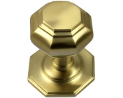 Prima Octagonal Centre Door Knob (67mm), Satin Brass - SB15B