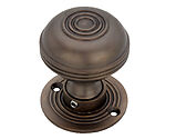 Spira Brass Bloxwich Mortice/Rim Door Knob (50mm), Aged Bronze - SB2103ABZ (sold in pairs)