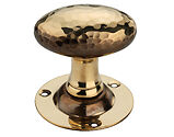 Spira Brass Hammered Oval Mortice Door Knob (60mm Diameter Rose), Aged Brass - SB2127AB (sold in pairs)
