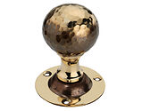Spira Brass Hammered Ball Mortice Door Knob (60mm Diameter Rose), Aged Brass - SB2128AB (sold in pairs)