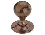 Spira Brass Hammered Ball Mortice Door Knob (60mm Diameter Rose), Antique Brass - SB2128AT (sold in pairs)