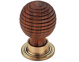 Spira Brass Rosewood Preston Cupboard Knob (35mm OR 38mm), Rosewood With Antique Brass Rose - SB2343AB 
